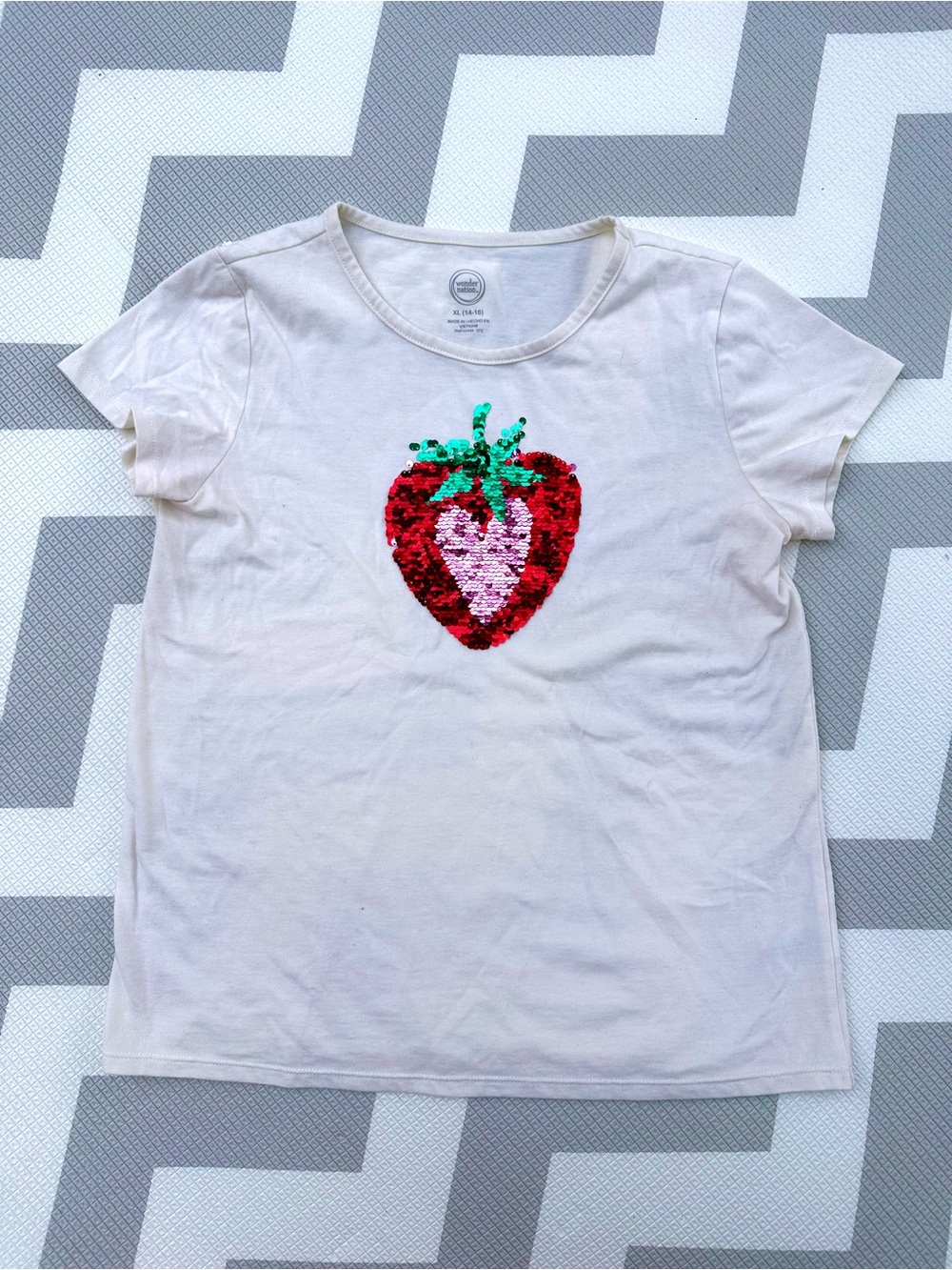 Kids Sequin Strawberry Tee